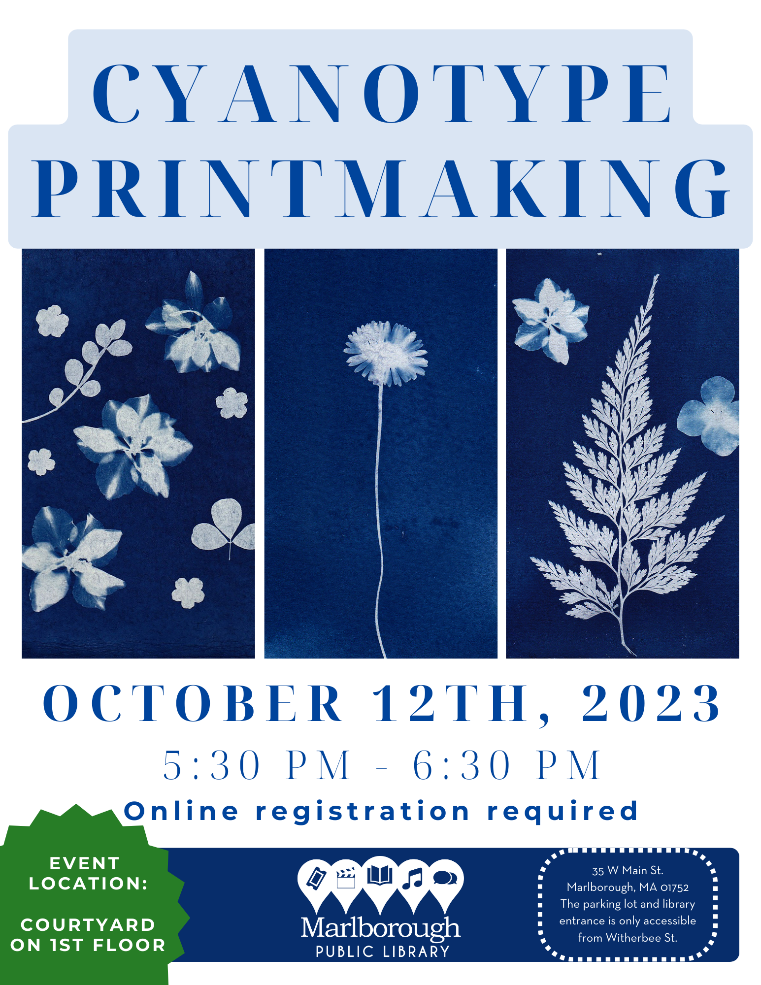 Cyanotype printmaking flyer
