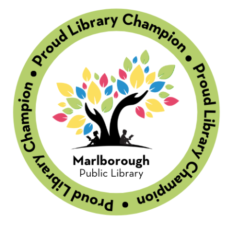 Marlborough Public Library Champion logo with Proud Library Champion around it