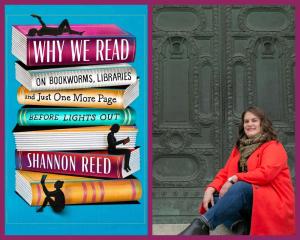 A picture of author Shannon Reed and her book "Why We Read"