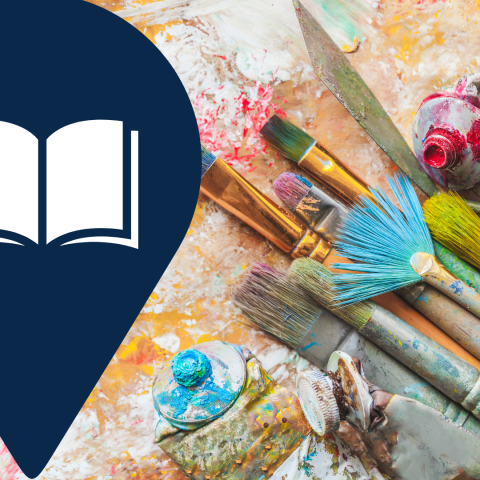 Paintbrushes on a canvas