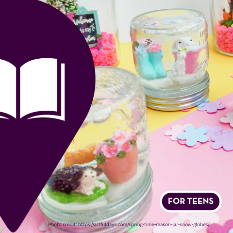 A photograph of spring-inspired snowglobes.