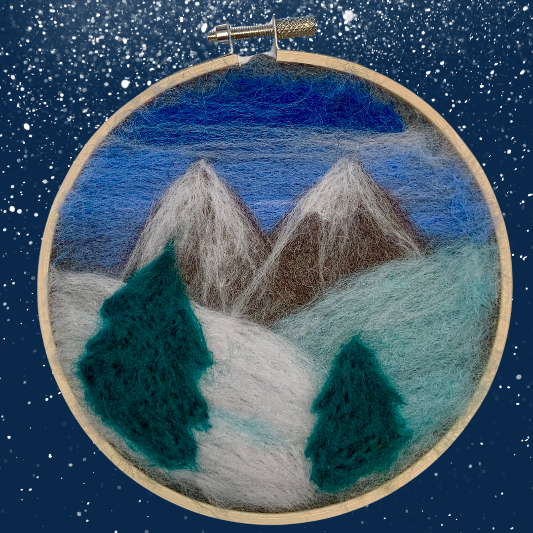 felted winter scene pop up art