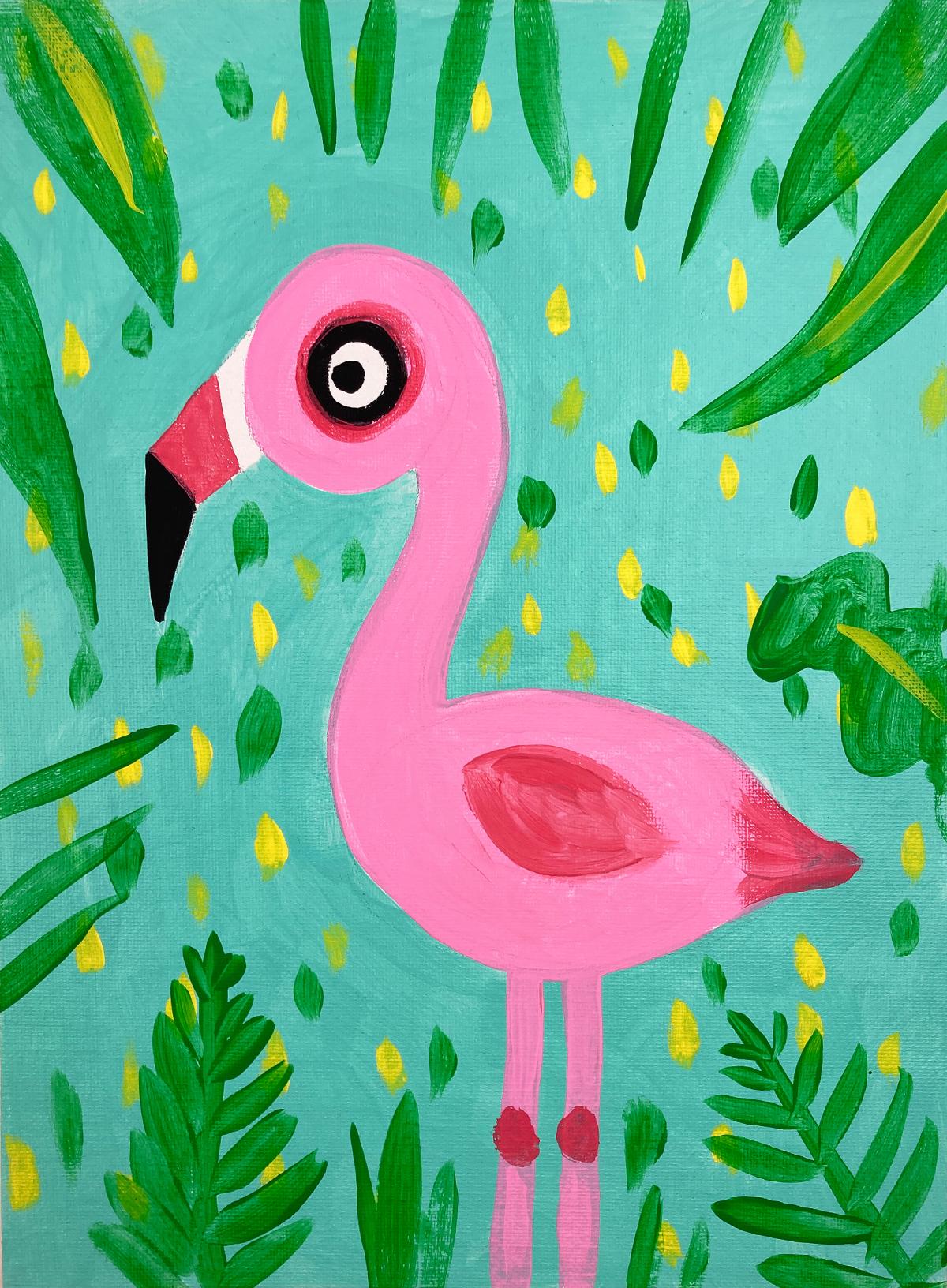 Pink Flamingo Painting