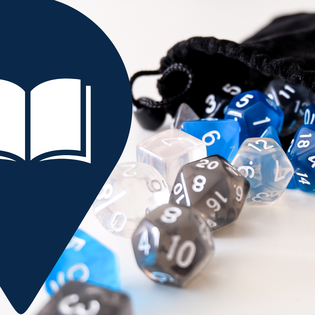 Many-sided dice on a table.