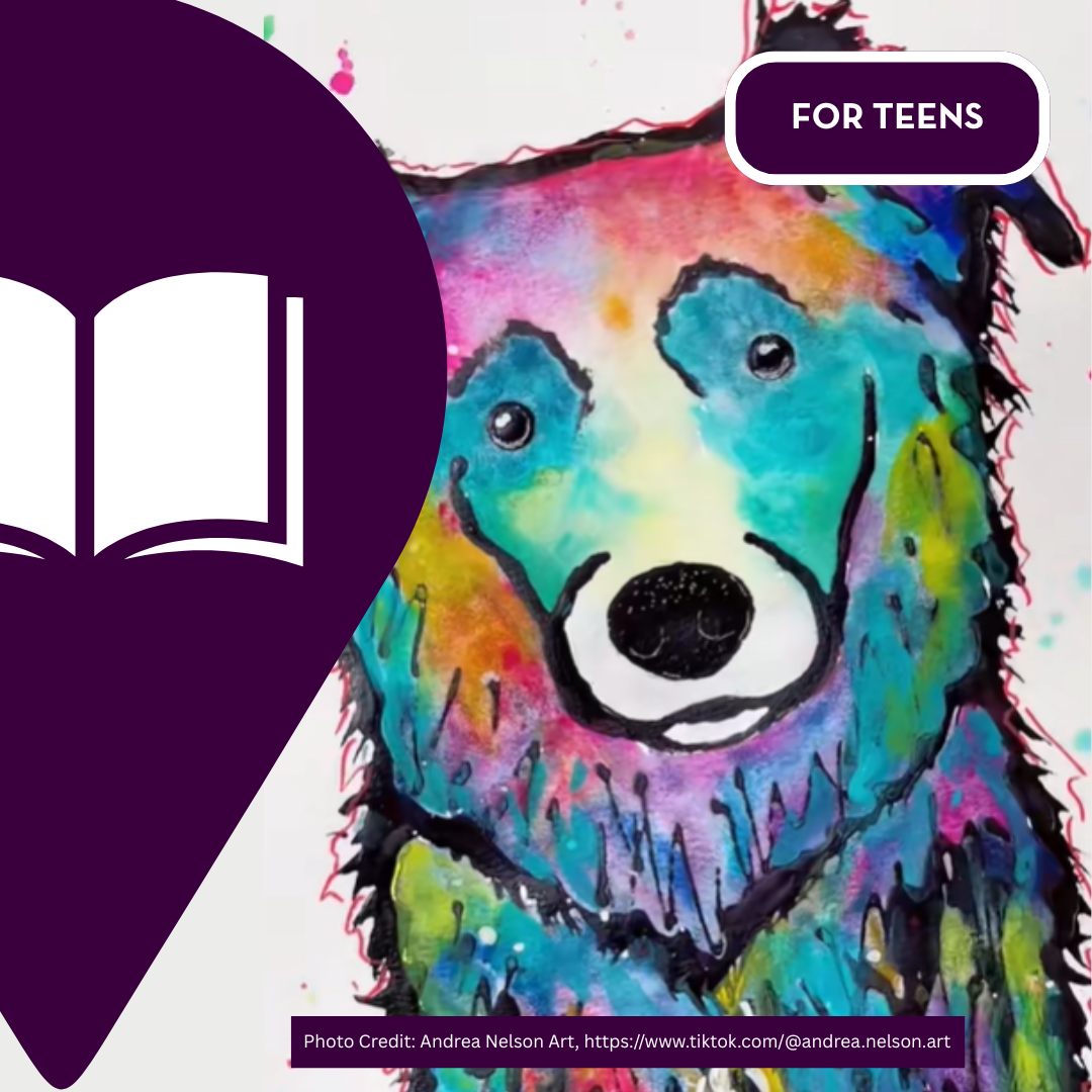 A watercolor dog portrait created by Andrea Nelson.