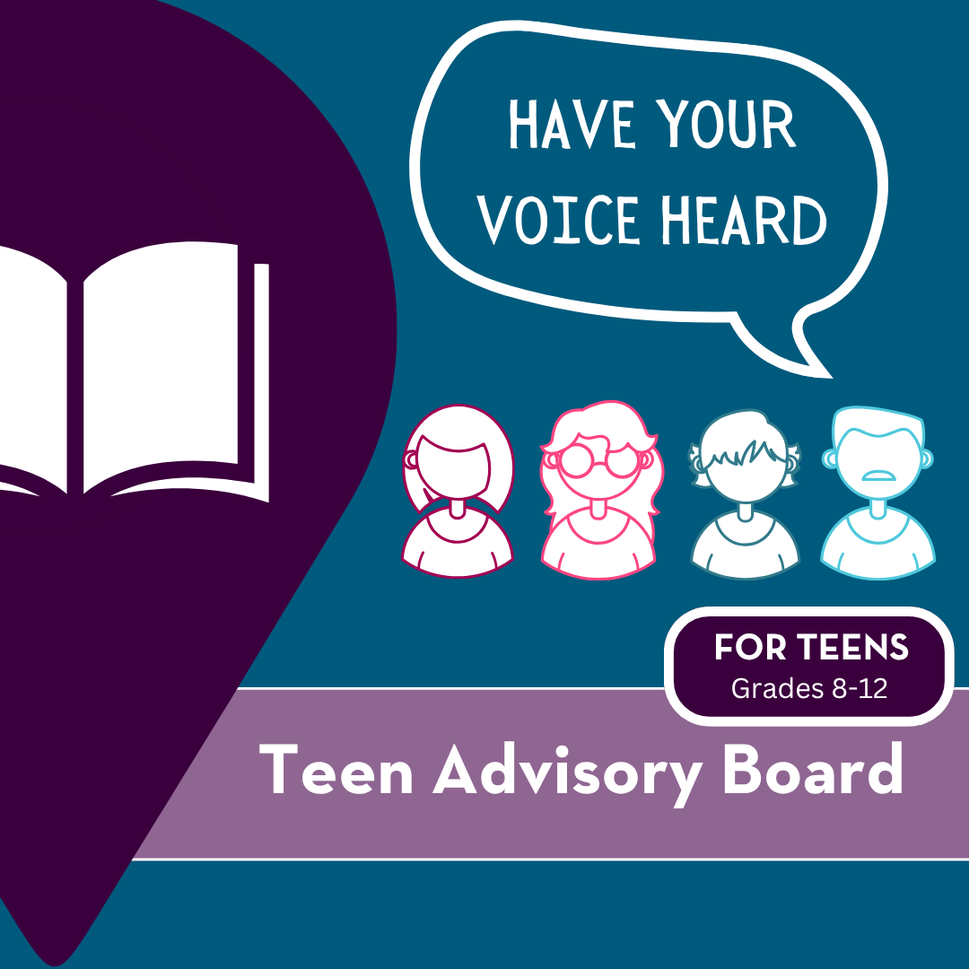 An illustration of four teens with the text bubble "Have your voice heard" above their heads.