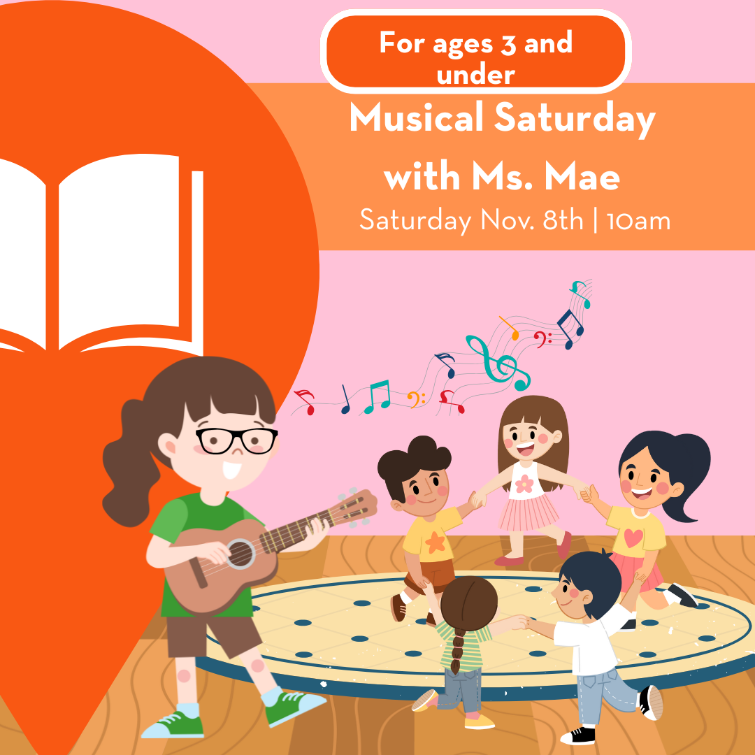 A lady playing ukulele for a bunch of kids who are dancing 